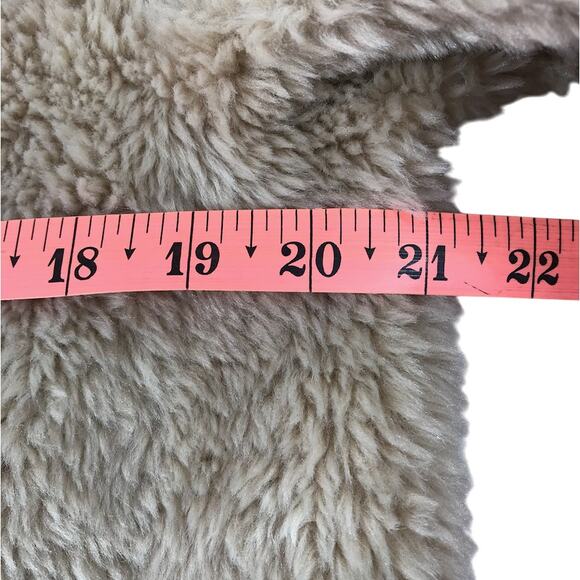 Australian Wool V Neck Fur Coat Women L Brown Soft Cozy Unique Boho Elegant NWT - Picture 12 of 14